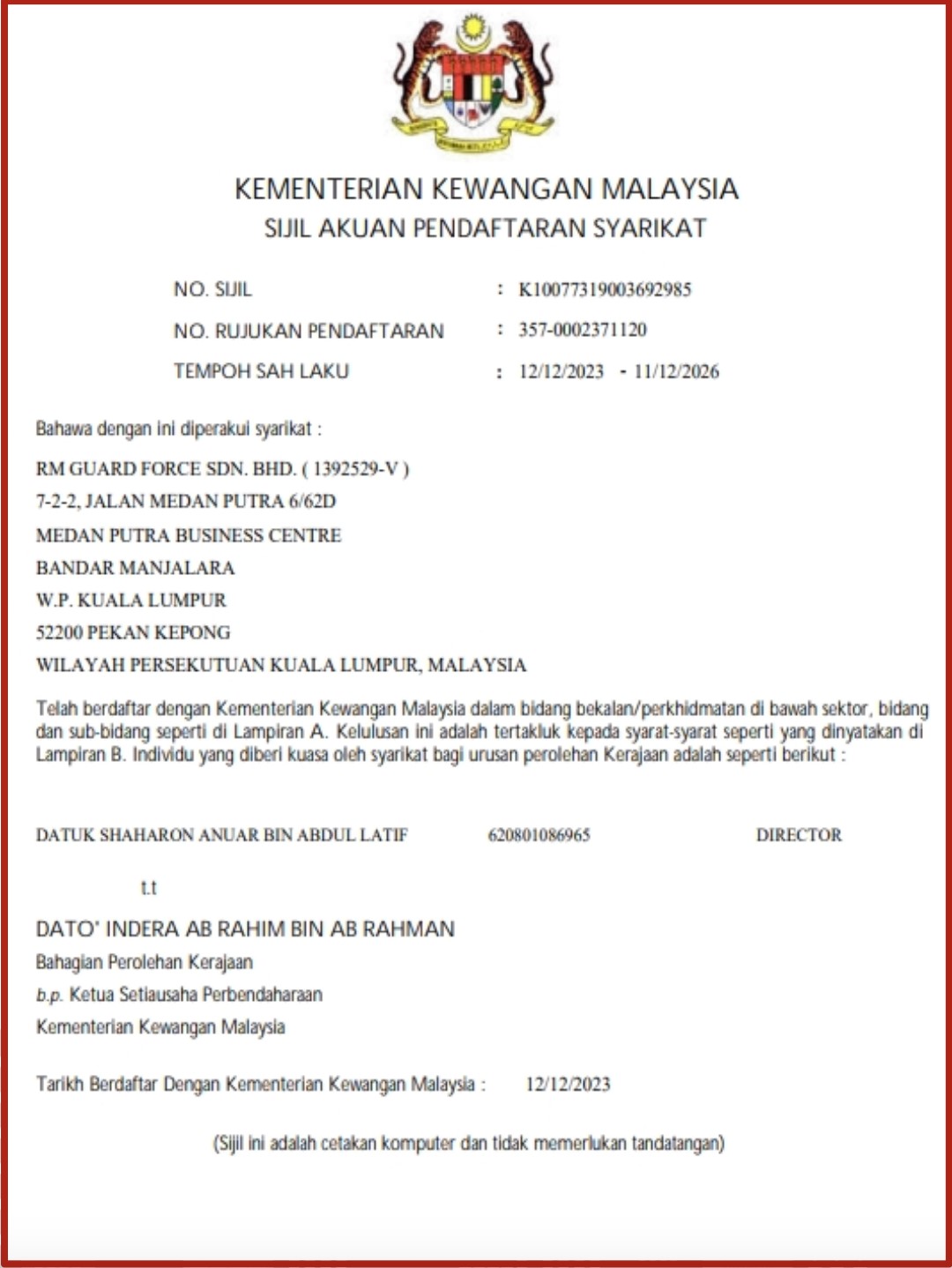 Cerficate